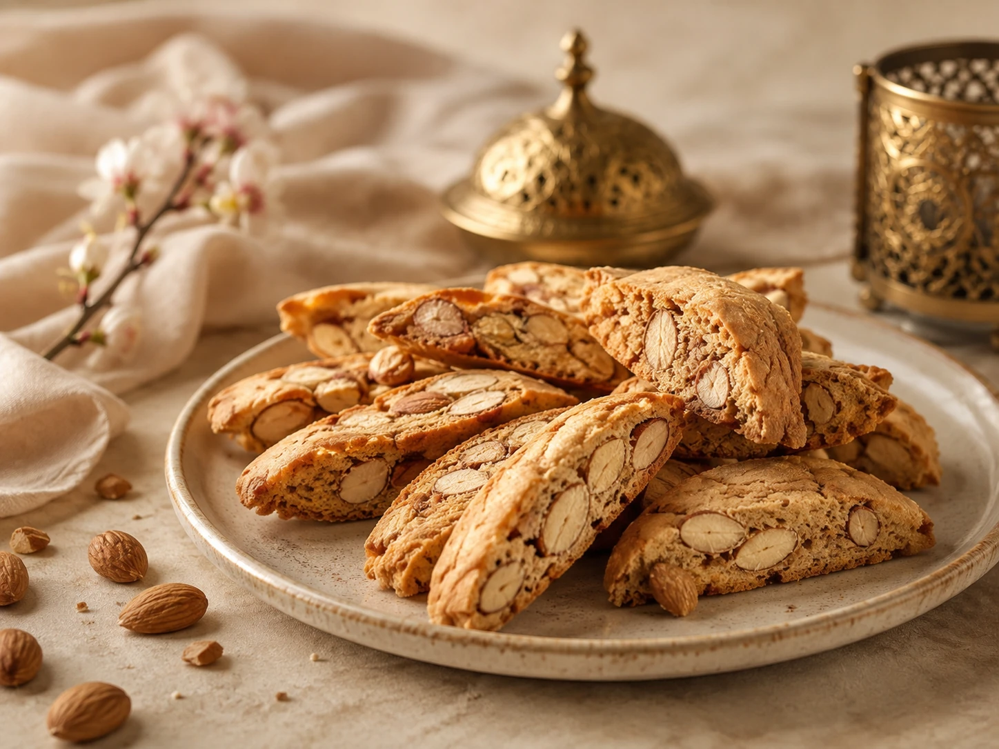 Croquants aux amandes servis dans une ambiance chaleureuse